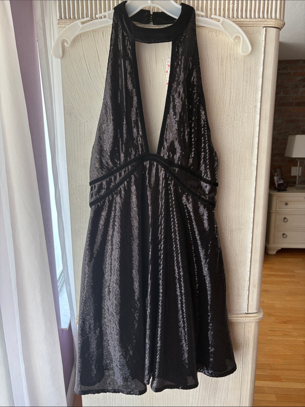 Free People Black Sequin Dress NWT
